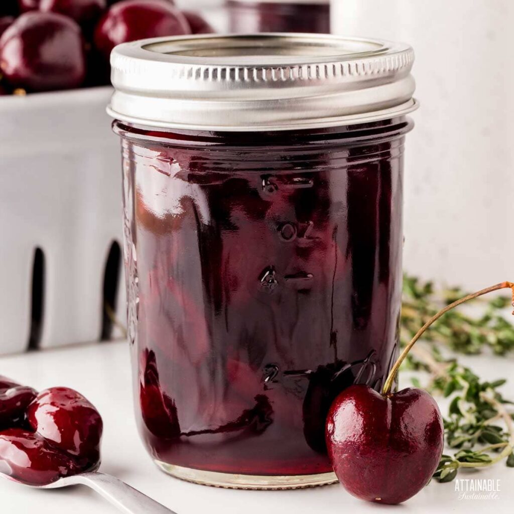 Black Cherry Preserves with Thyme and Honey - Attainable Sustainable®