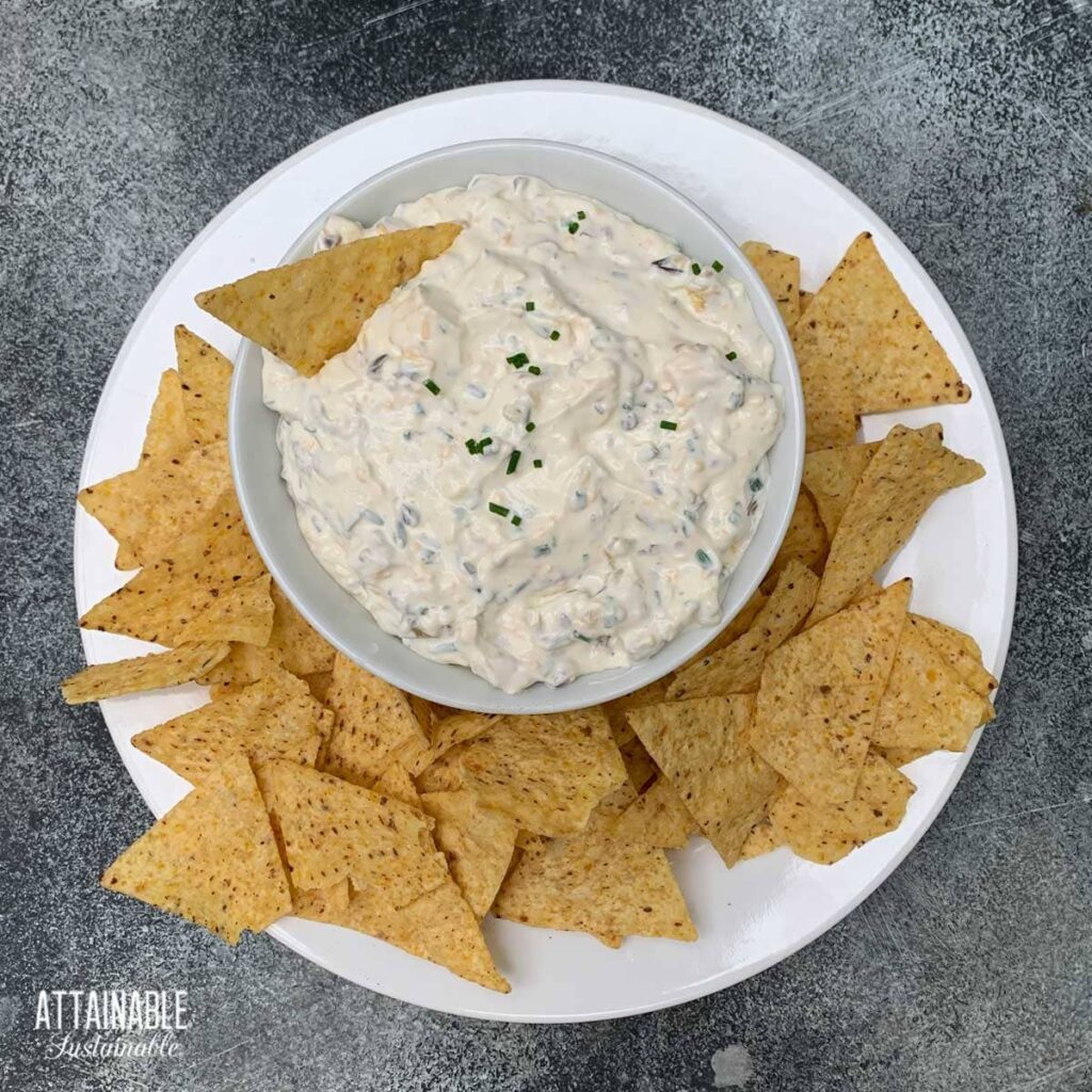 Easy Cream Cheese Dip with Green Onions - Attainable Sustainable®