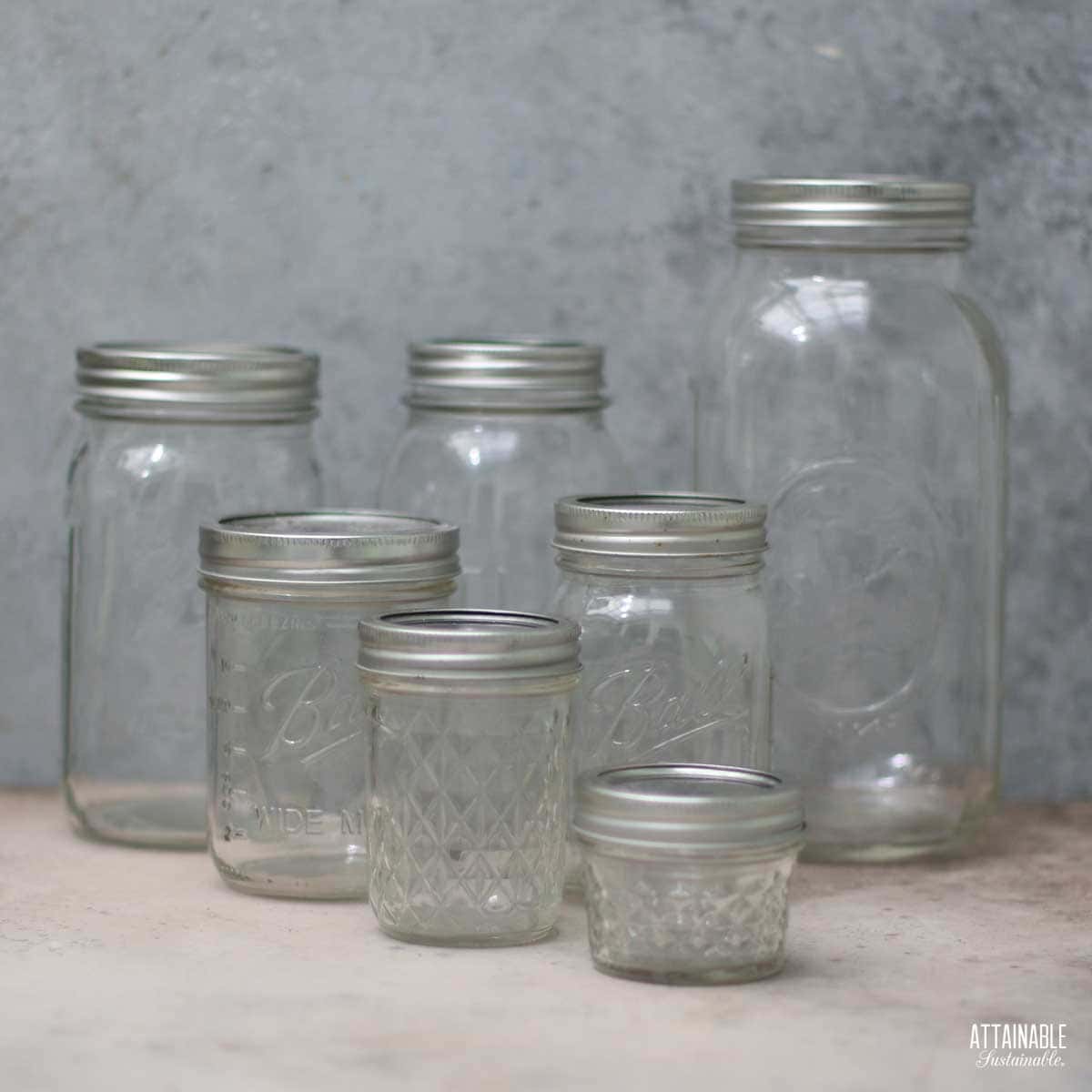 Pint Mason Square Glass Jars - CASE OF 12 with lids