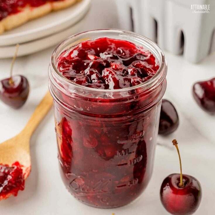 Easy (Lower Sugar) Cherry Jam Recipe - Attainable Sustainable®